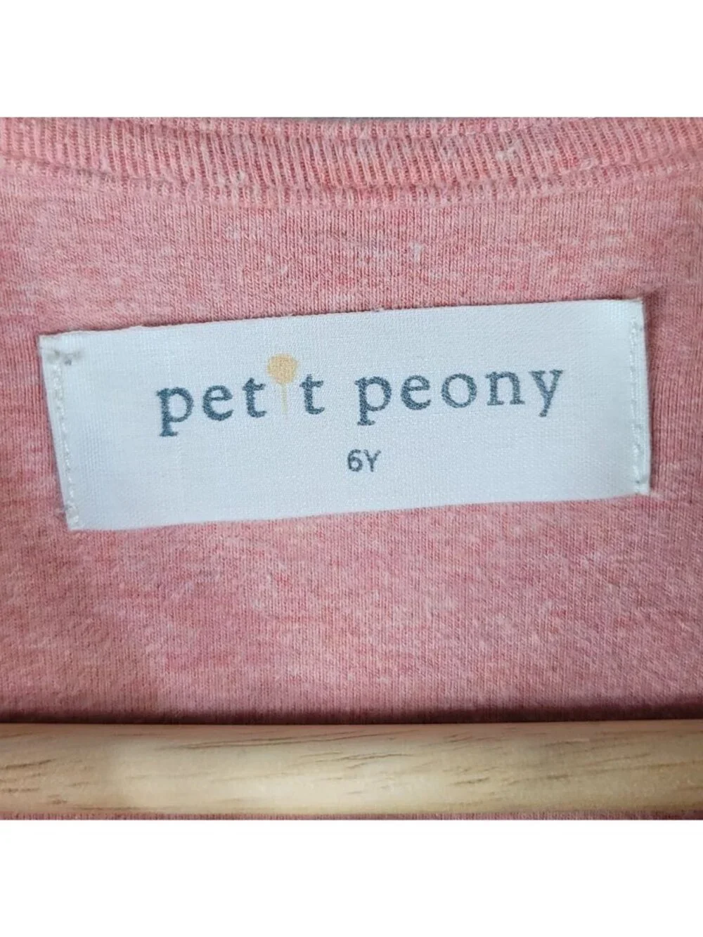 Petit Peony Girls Dress Pink Size 6 Y Side Buttons Round Neck Cotton Long Sleeve